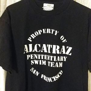 Men's Large black t-shirt with writing